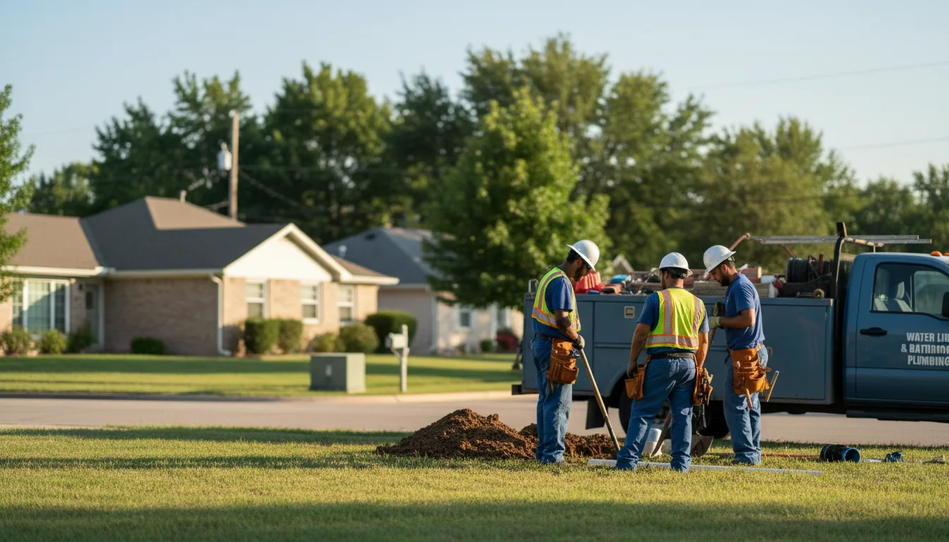 Residential water line and bathroom plumbing service in Martinsville, OH